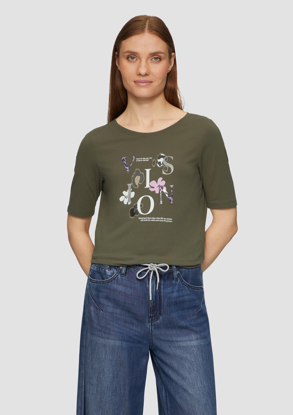 Elastisches T-Shirt mit Frontprint