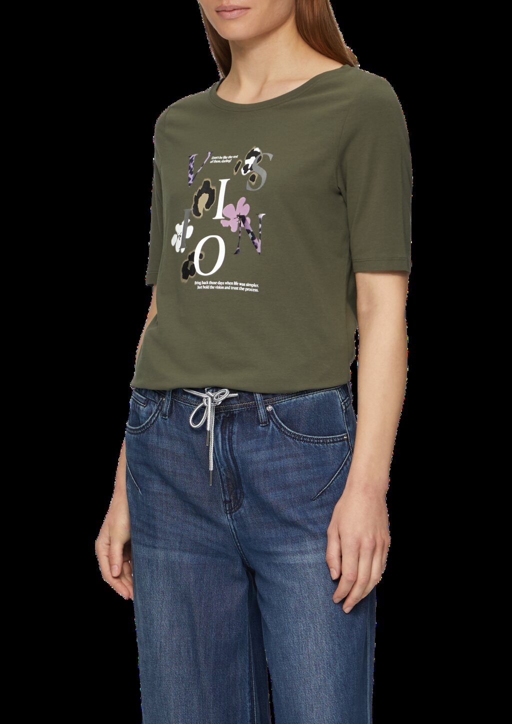 Elastisches T-Shirt mit Frontprint