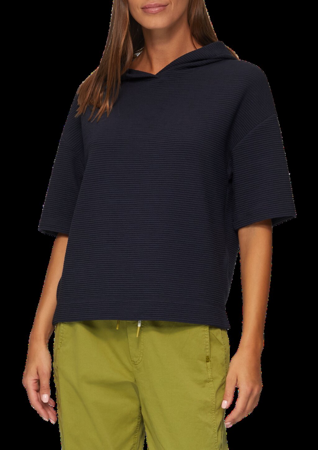 Kurzarm-Sweatshirt mit Strukturmuster