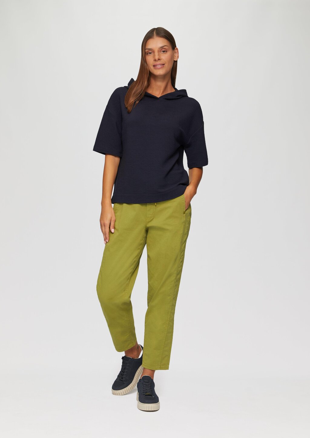 Kurzarm-Sweatshirt mit Strukturmuster