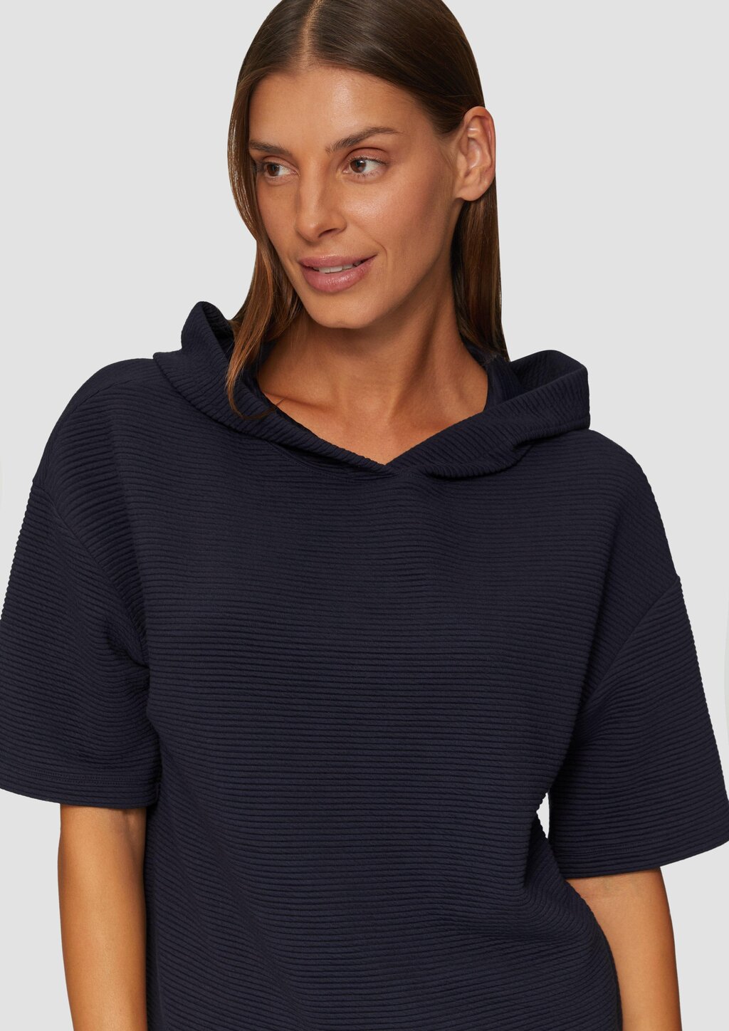 Kurzarm-Sweatshirt mit Strukturmuster