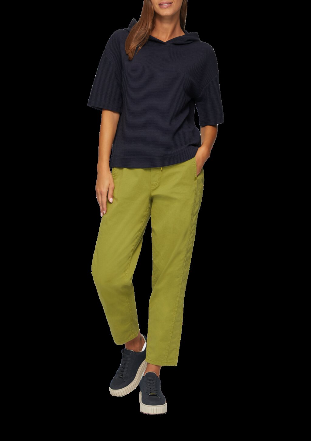 Kurzarm-Sweatshirt mit Strukturmuster