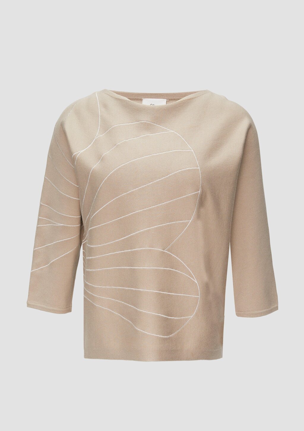 Strickpullover mit Fledermausärmeln und floraler Stickerei