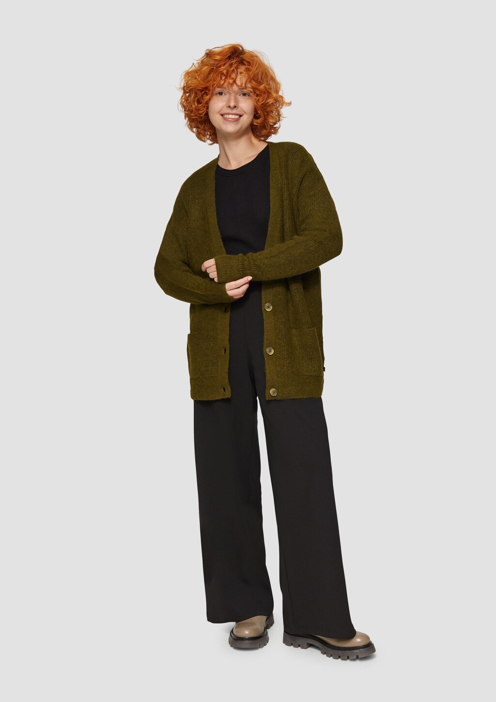 Weiche Strickjacke in Melange-Optik