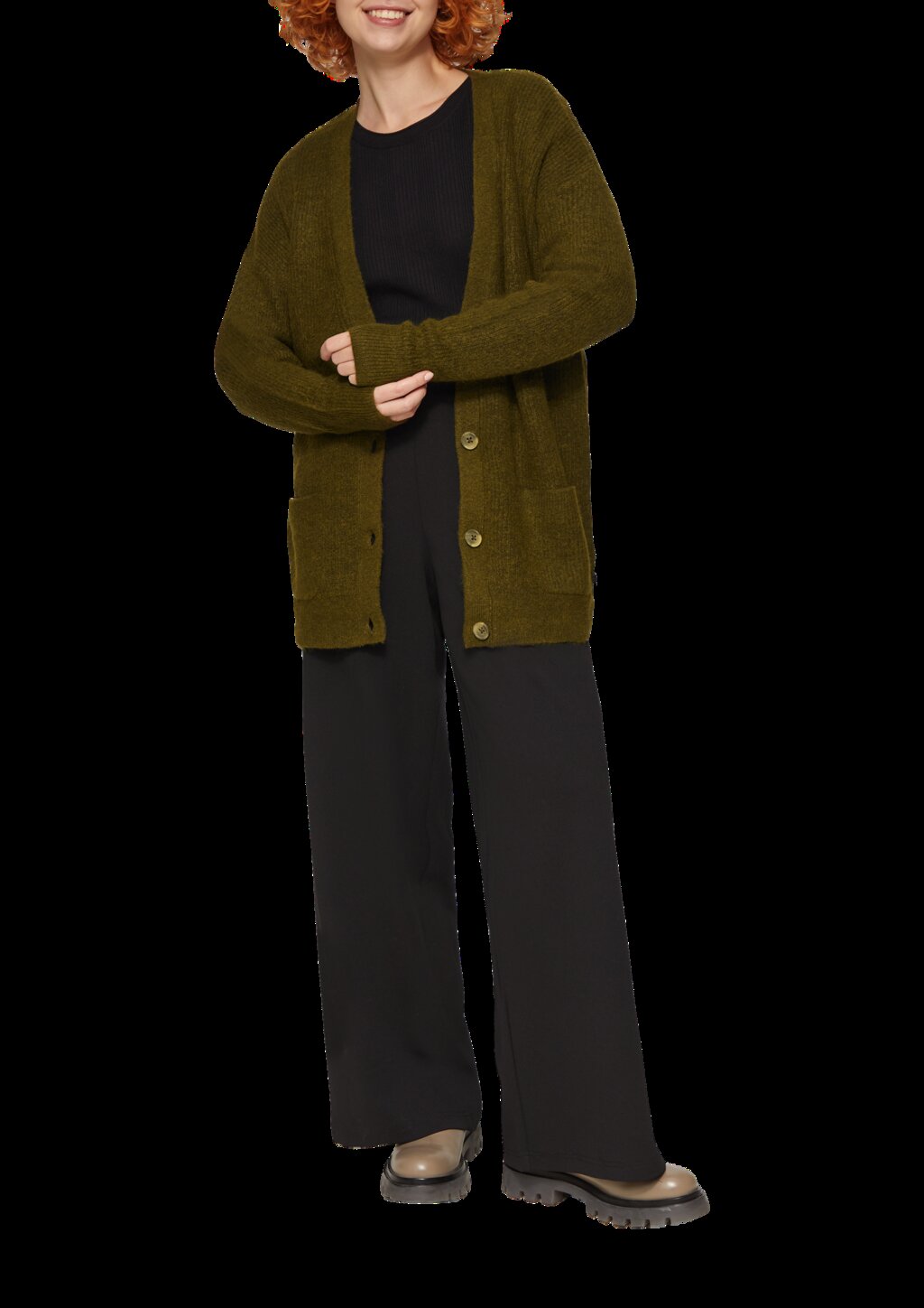 Weiche Strickjacke in Melange-Optik