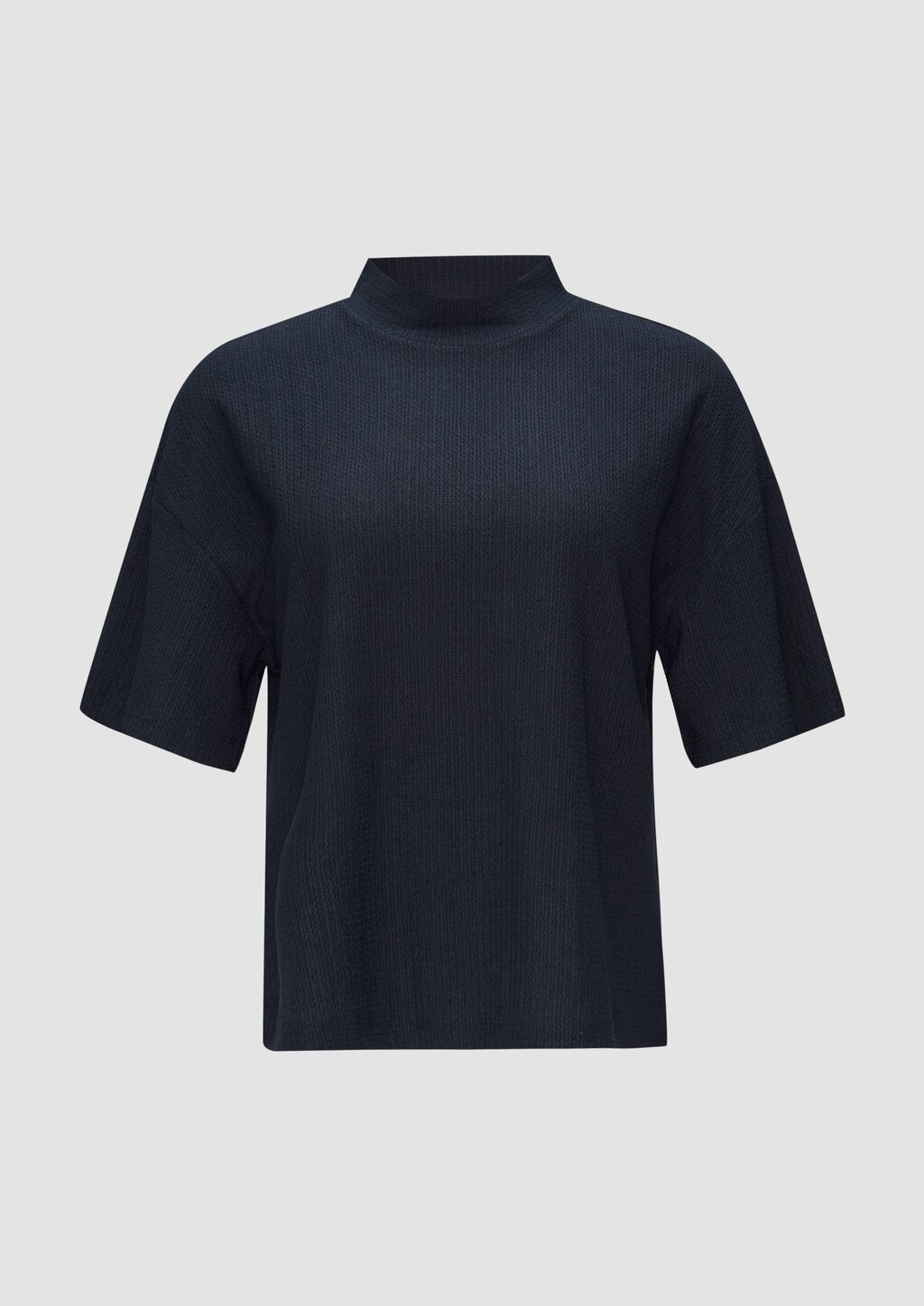 Crêpe-Shirt mit Stehkragen