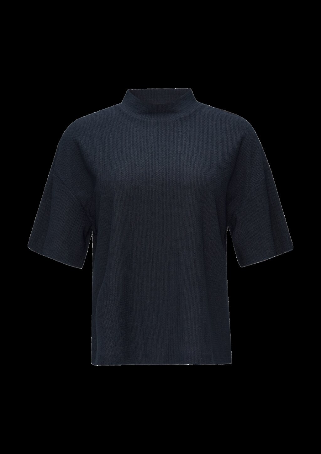 Crêpe-Shirt mit Stehkragen