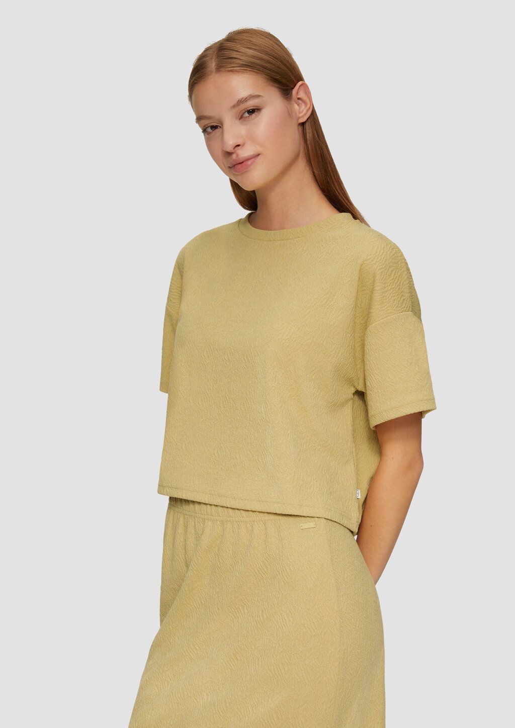 Verkürztes Oversized T-Shirt mit Struktur