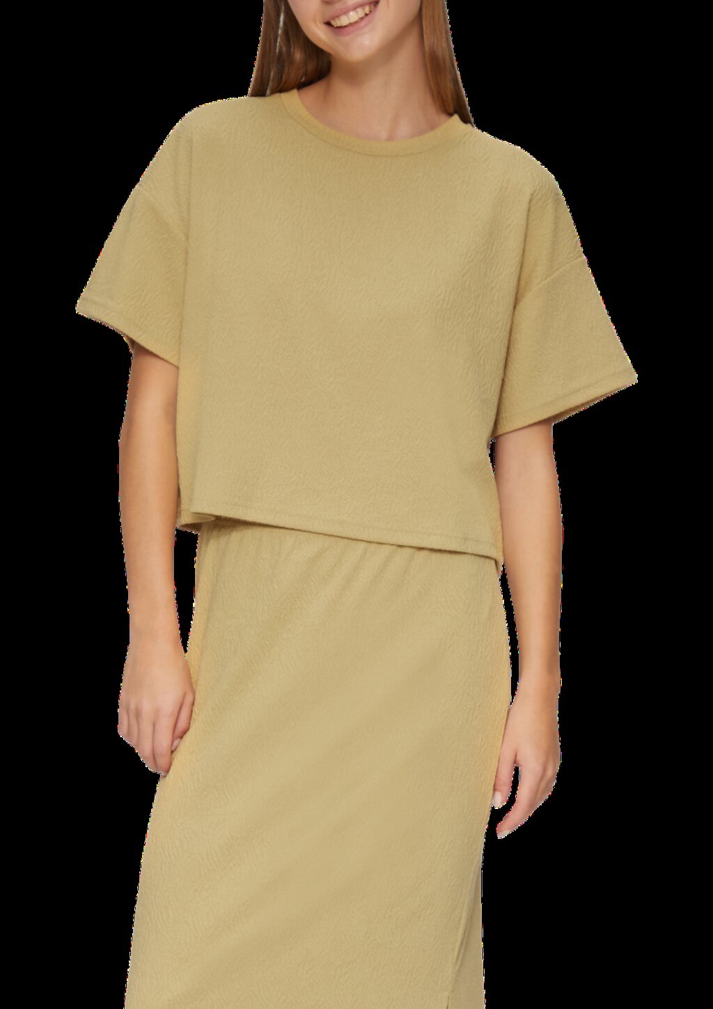 Verkürztes Oversized T-Shirt mit Struktur