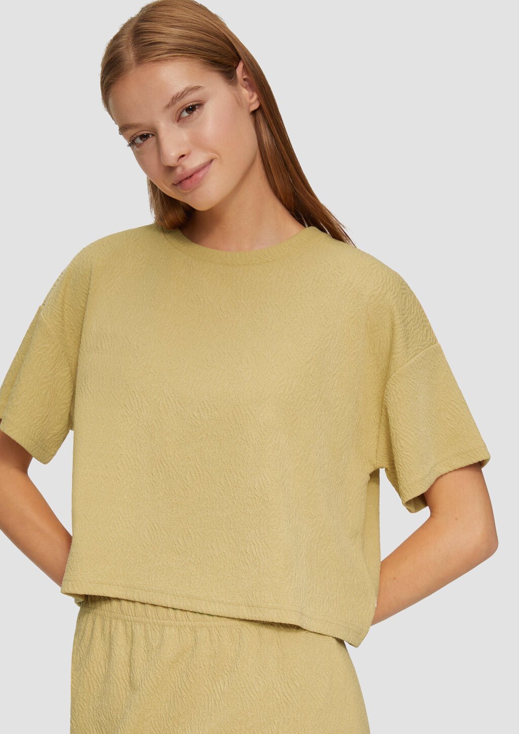 Verkürztes Oversized T-Shirt mit Struktur