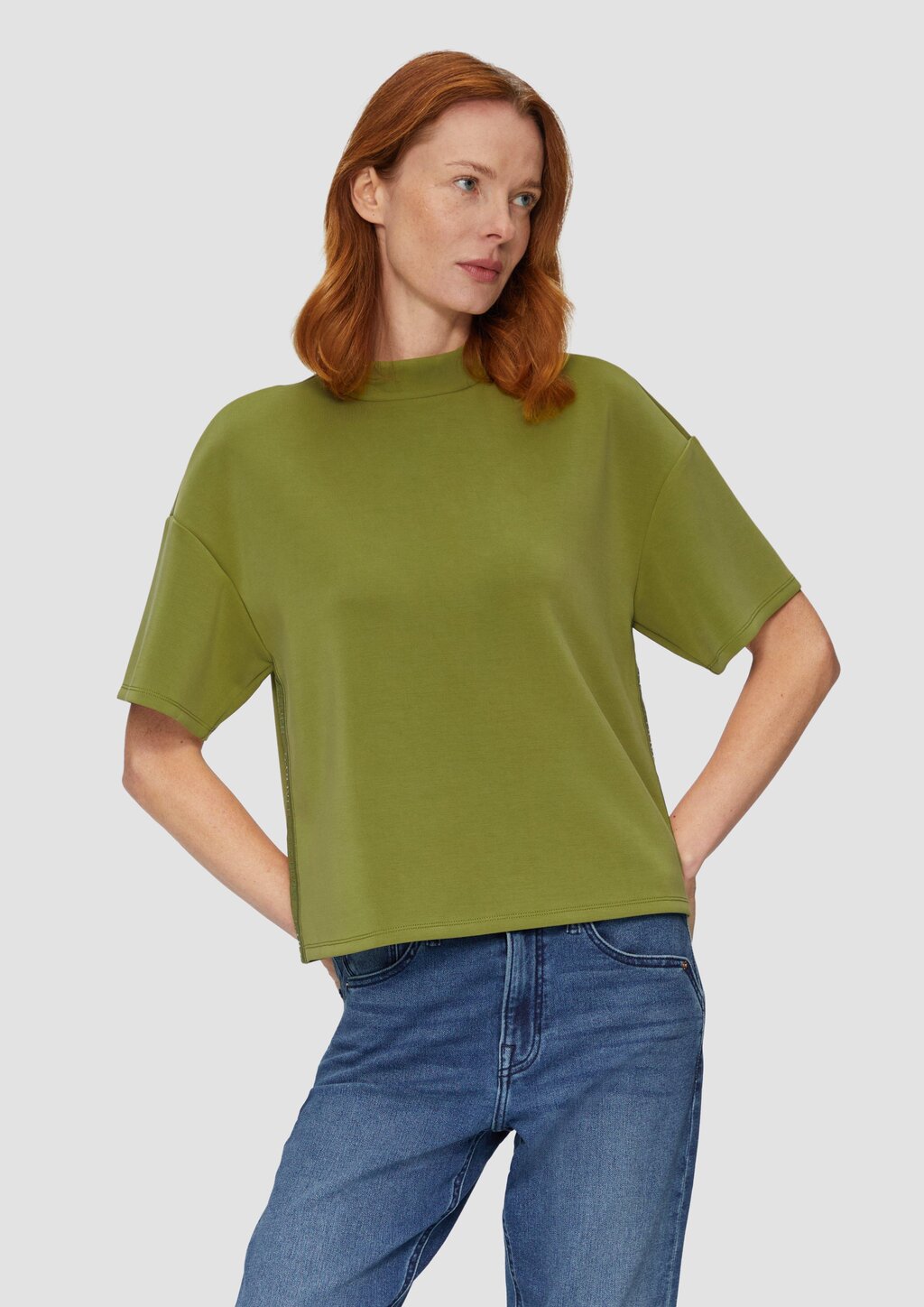 T-Shirt aus Scuba mit Logo-Tape im Relaxed Fit