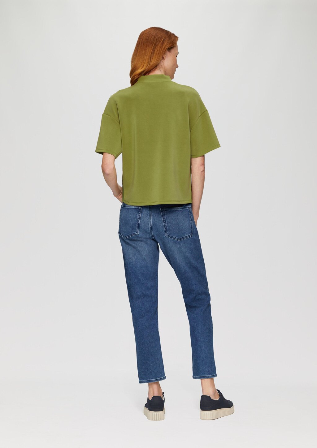 T-Shirt aus Scuba mit Logo-Tape im Relaxed Fit