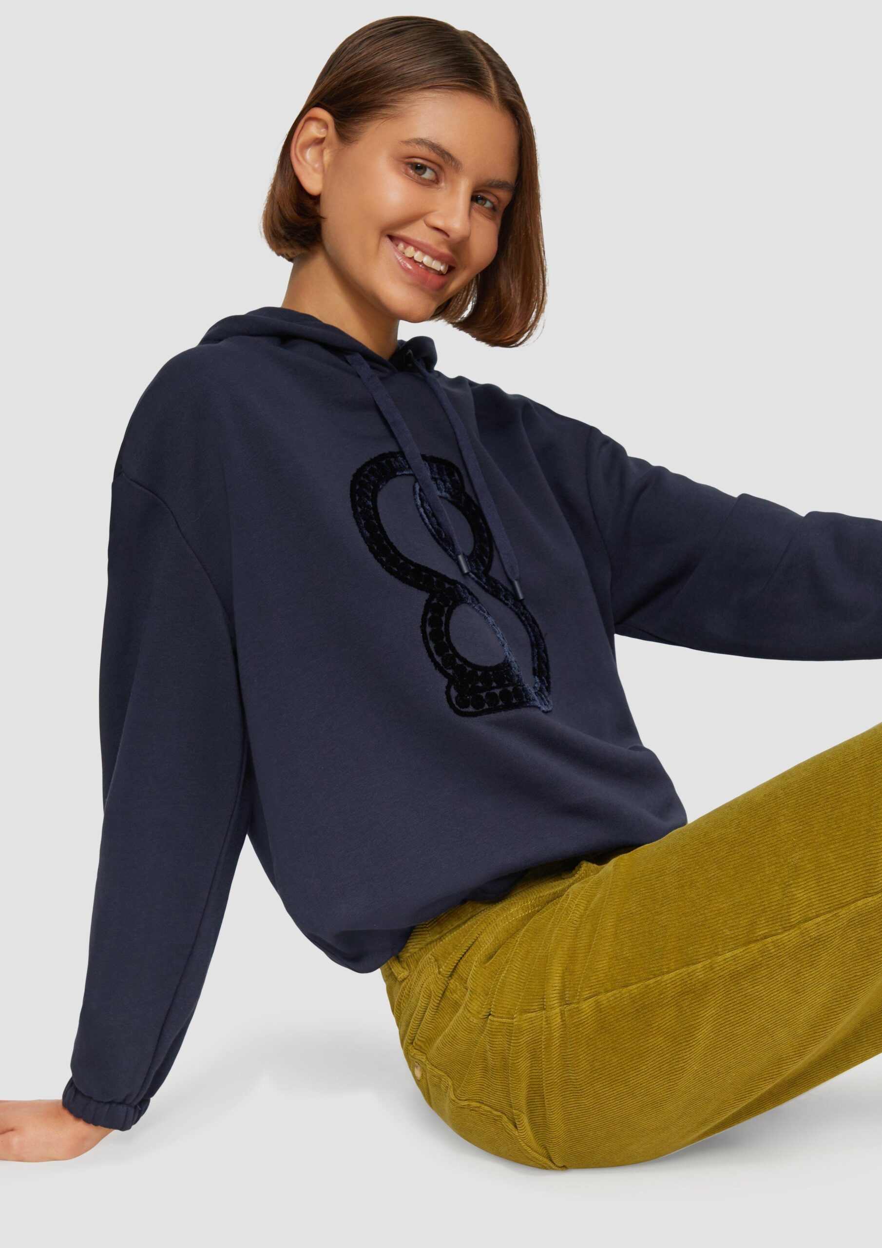 Kapuzen-Sweatshirt mit verstellbarem Saum