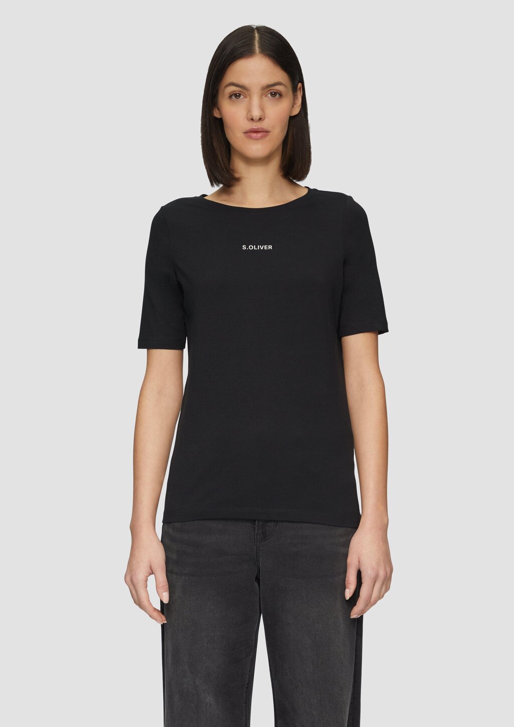 Elastisches T-Shirt mit Logo-Print