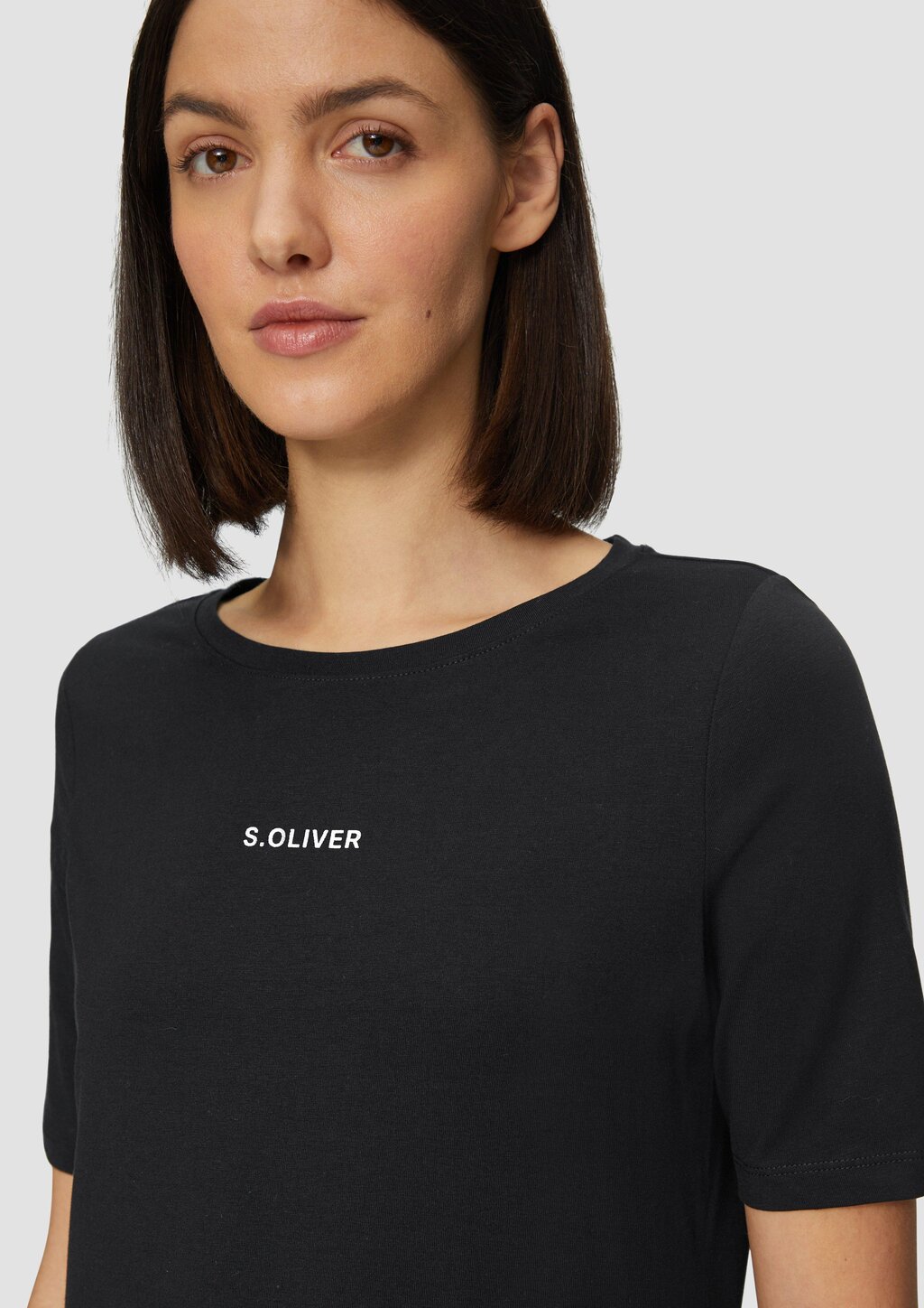 Elastisches T-Shirt mit Logo-Print