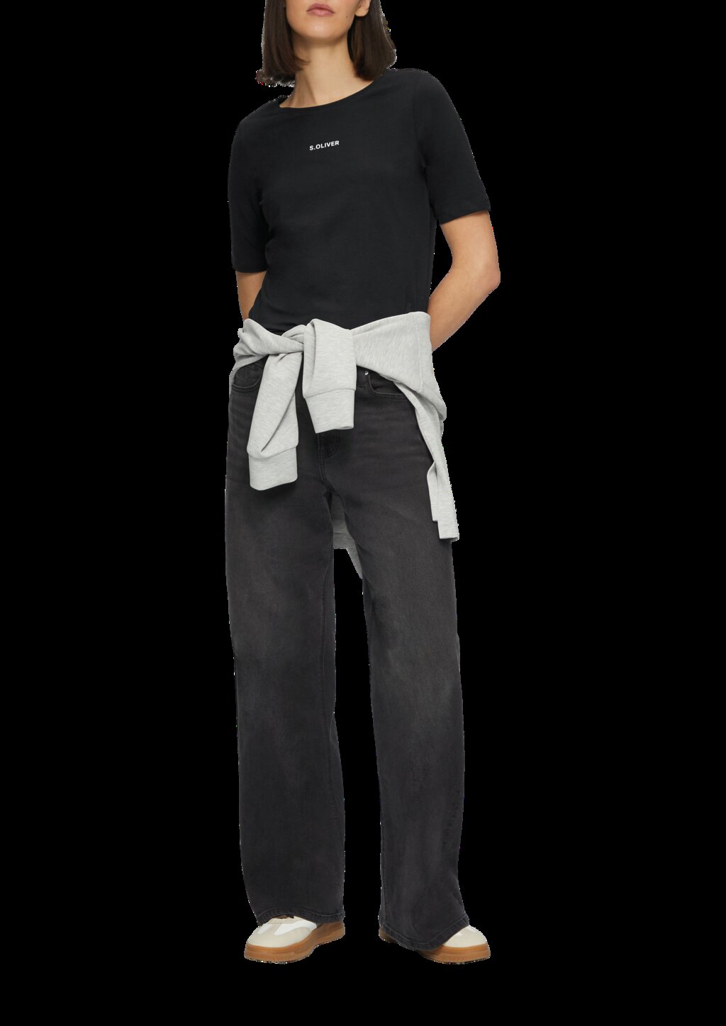 Elastisches T-Shirt mit Logo-Print