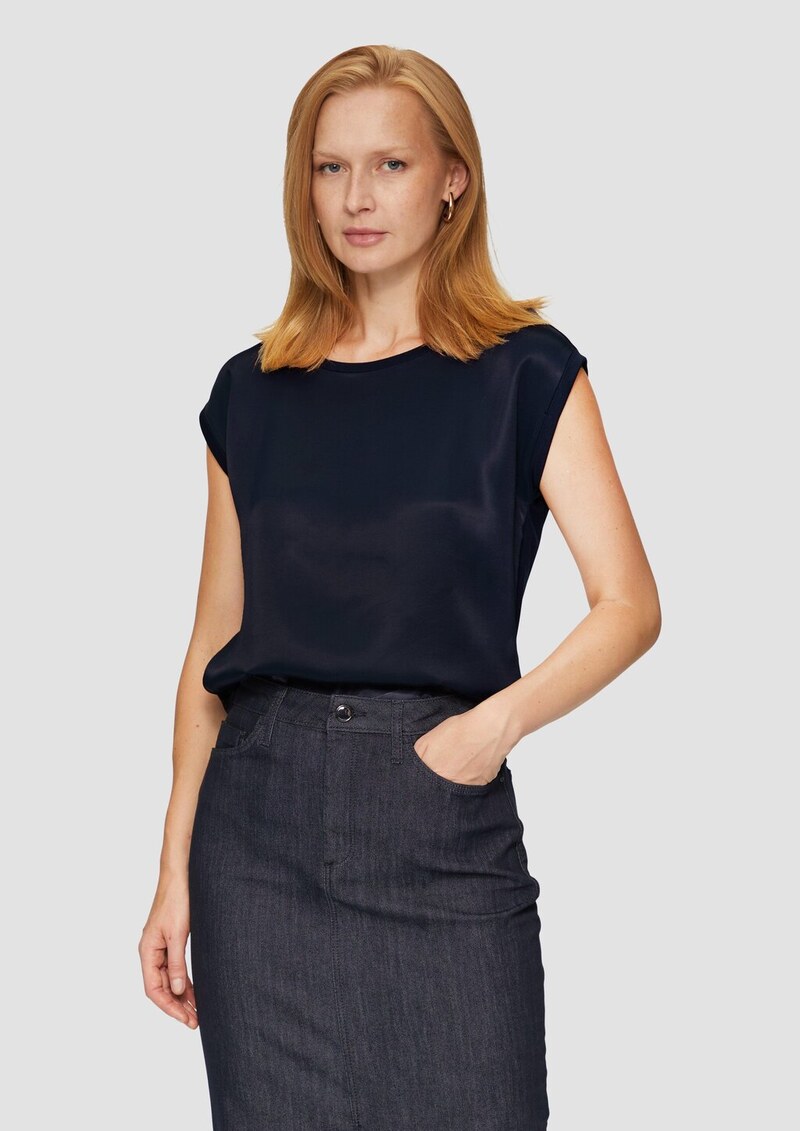 Fabricmix-Shirt in schimmernder Optik