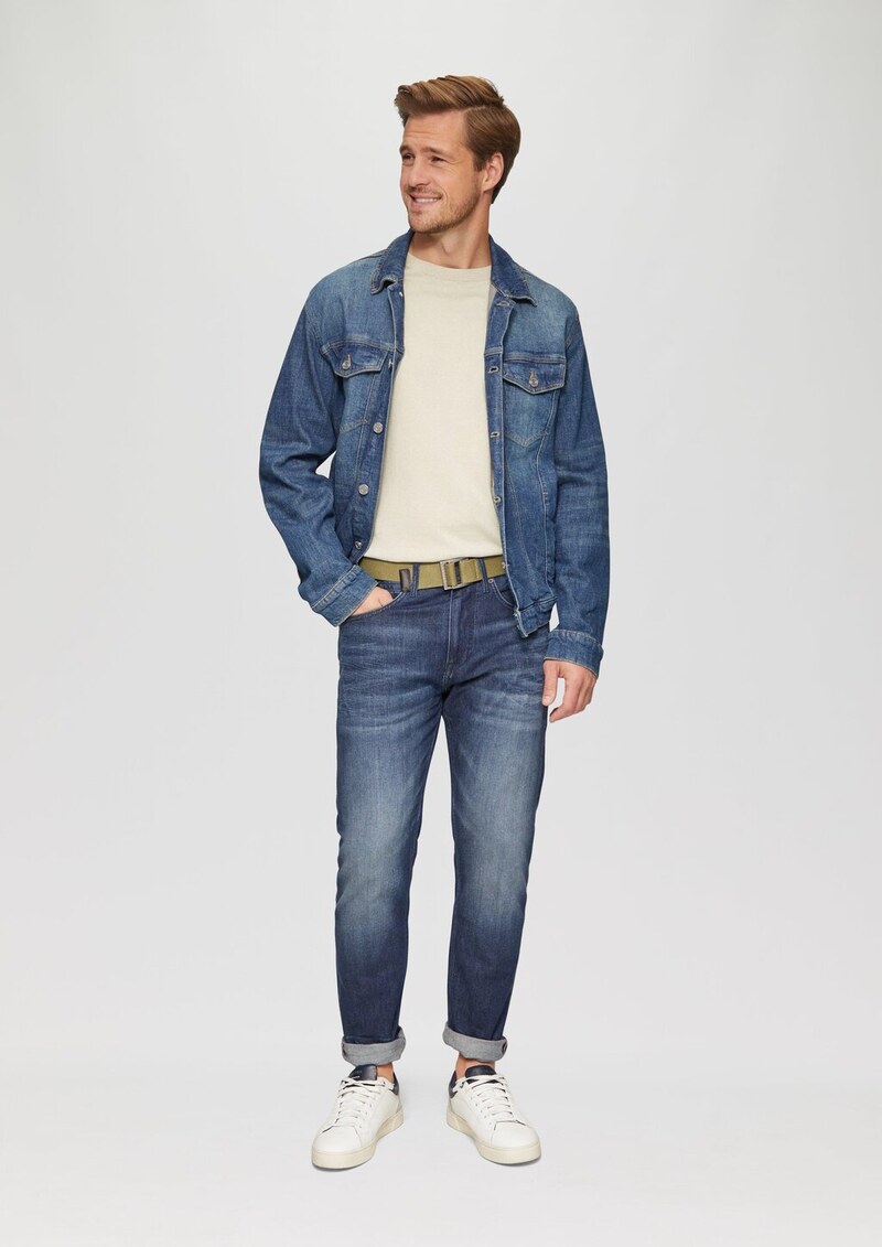 Canvas-Gürtel mit Lederdetails