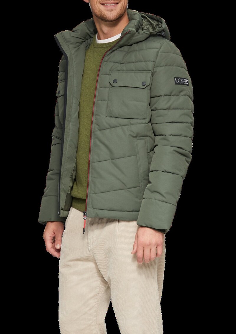 Gesteppte Jacke mit abnehmbarer Kapuze