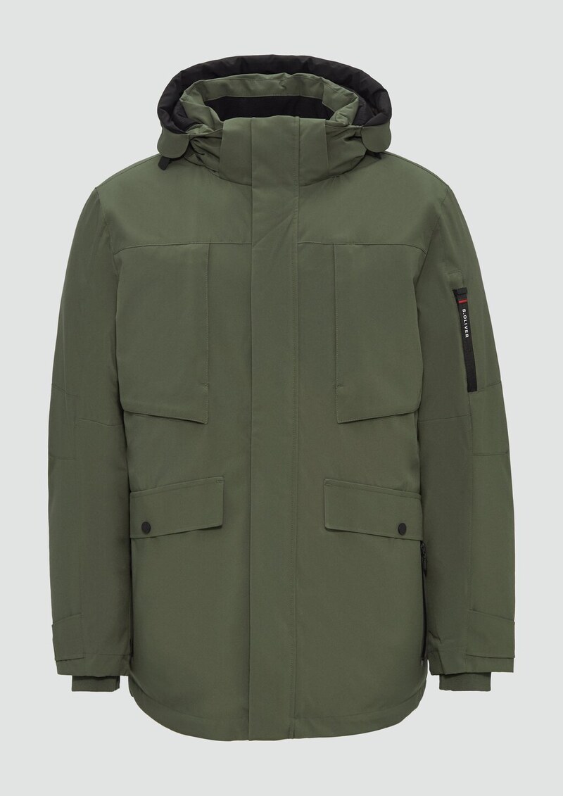 Wasserabweisender Parka mit abnehmbarer Kapuze und weichem Griff