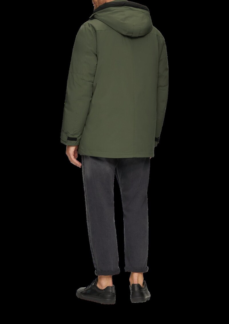 Wasserabweisender Parka mit abnehmbarer Kapuze und weichem Griff