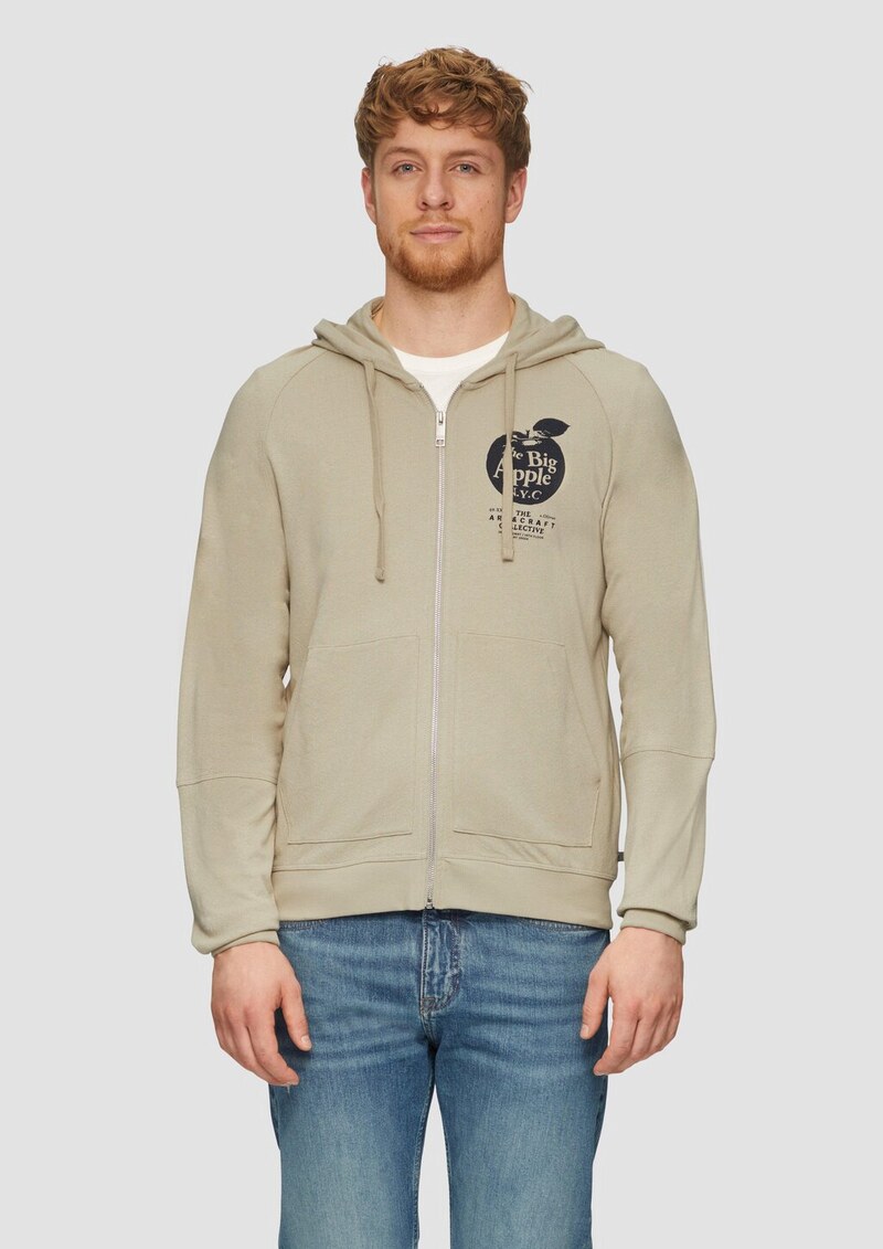 Leichte Sweatjacke mit Kapuze und Artwork