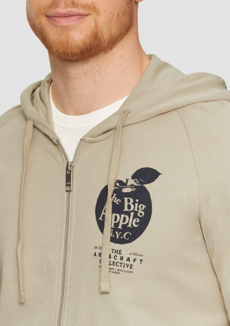 Leichte Sweatjacke mit Kapuze und Artwork