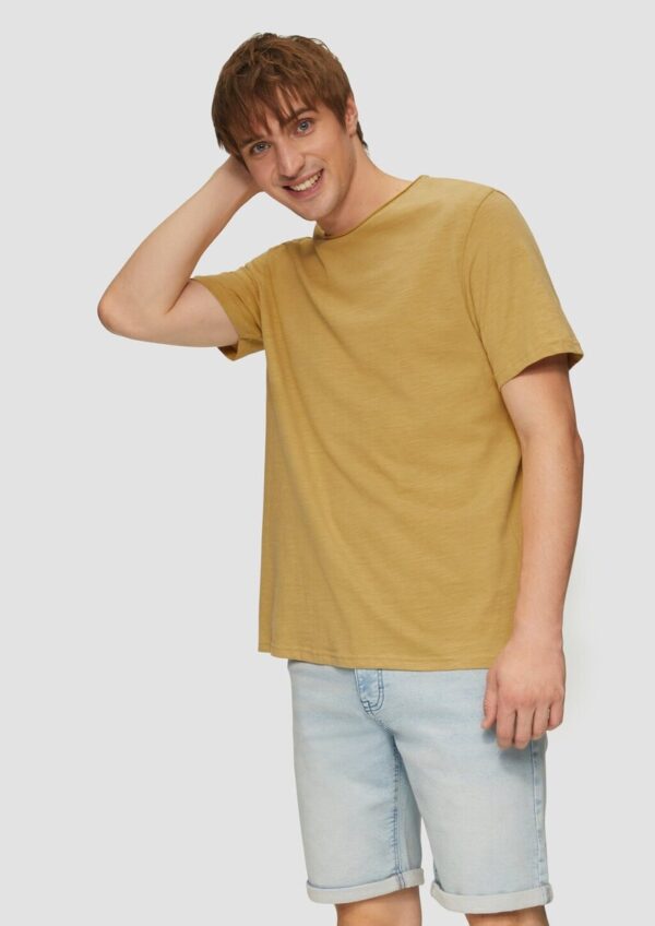 Baumwollshirt mit Flammgarn-Struktur