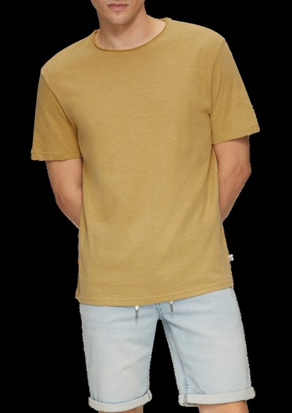 Baumwollshirt mit Flammgarn-Struktur