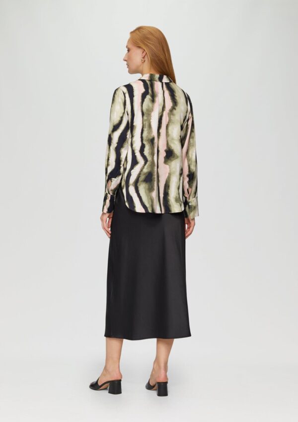 Satin-Bluse mit All-over-Print