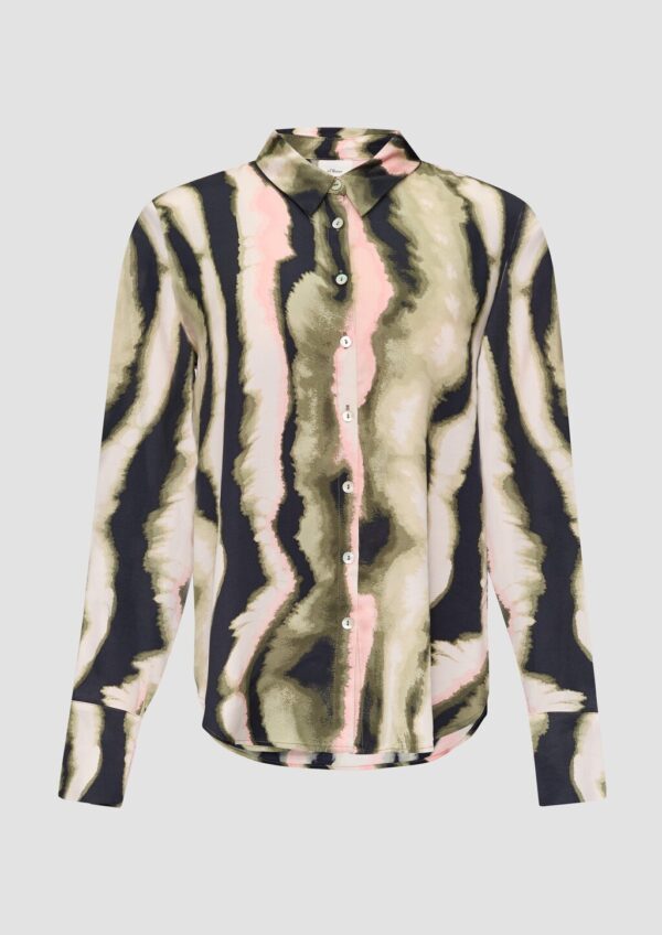 Satin-Bluse mit All-over-Print