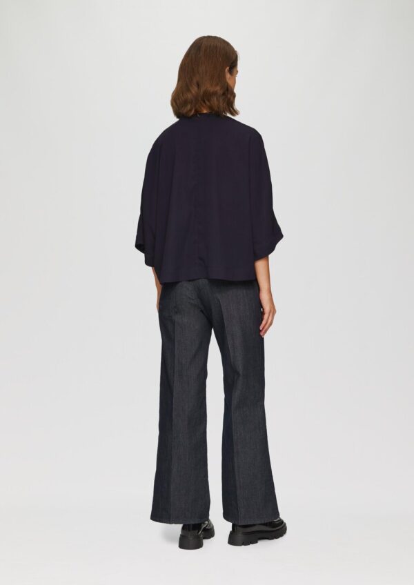 Verkürzte Crêpe-Bluse im Loose Fit mit Pailletten