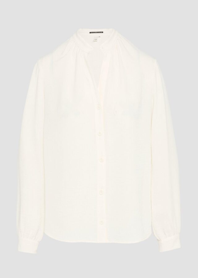 Durchgeknöpfte Bluse aus Crêpe