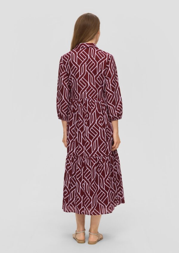 Baumwollkleid mit grafischem Print und Volants