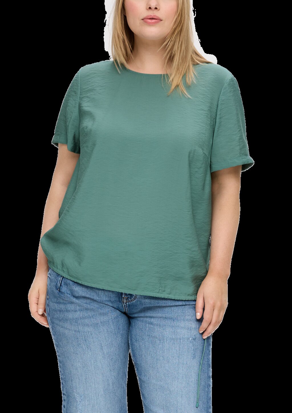 Gemusterte Viskosebluse in O-Shape