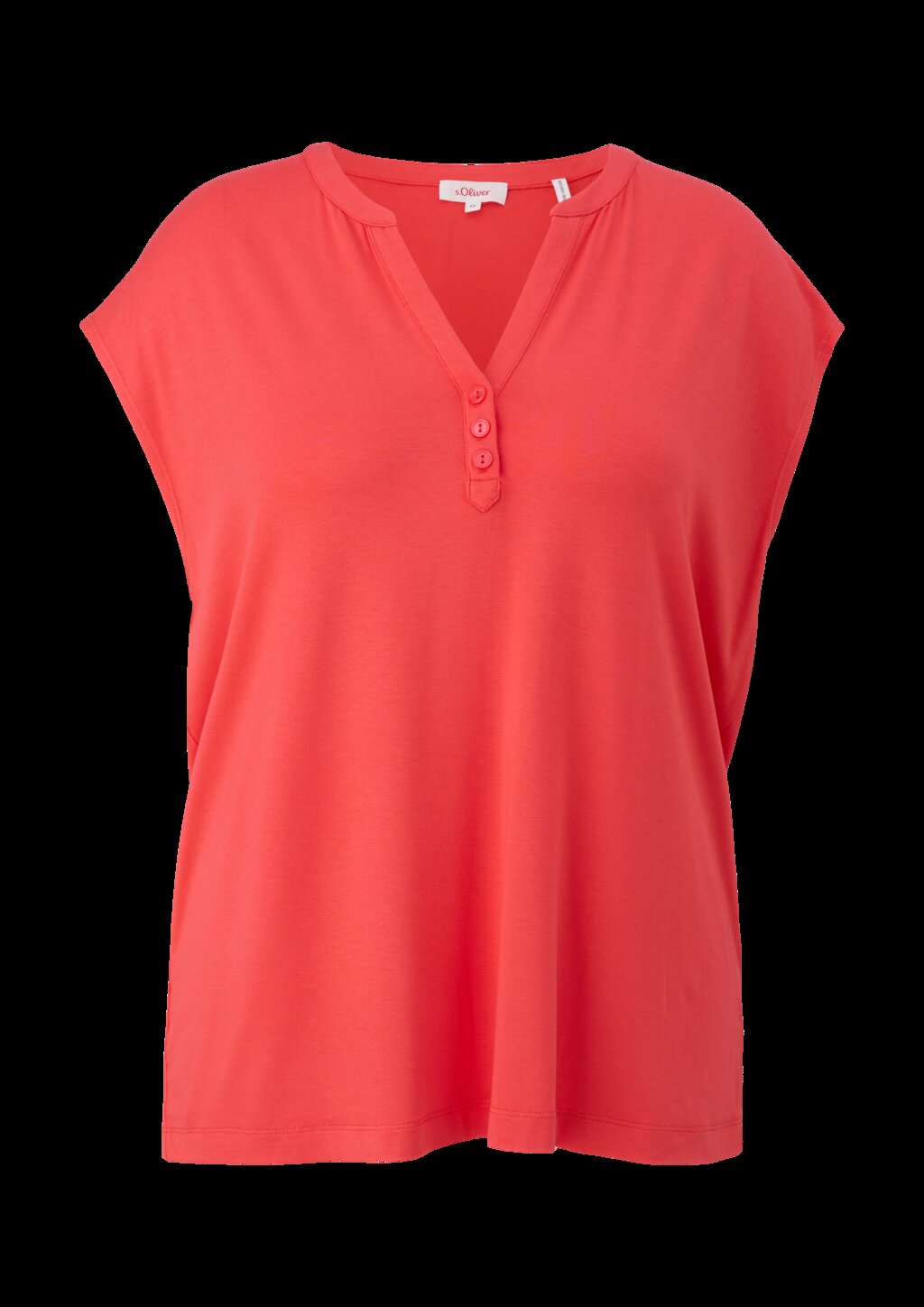 T-Shirt aus Viskosestretch mit V-Ausschnitt