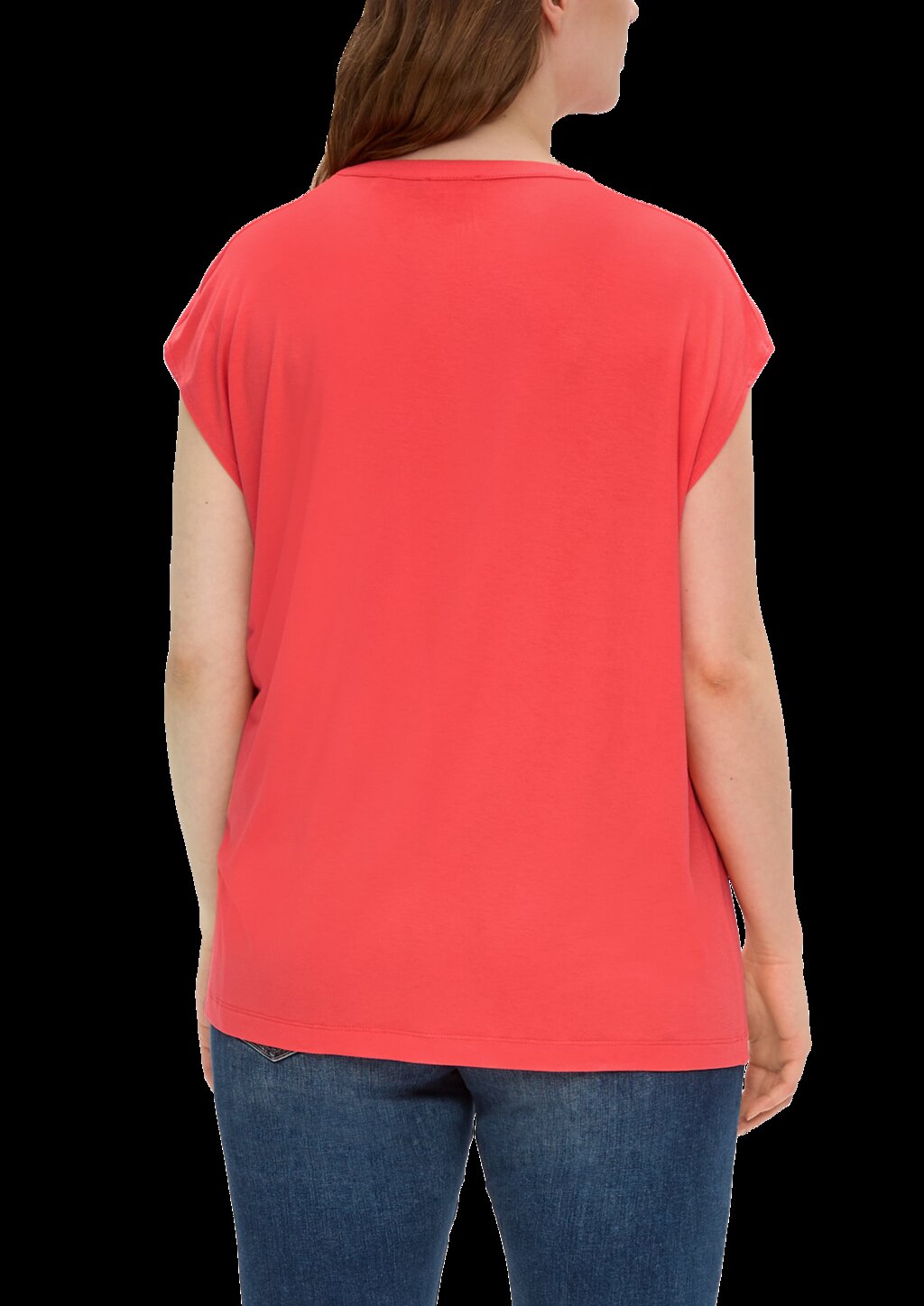 T-Shirt aus Viskosestretch mit V-Ausschnitt