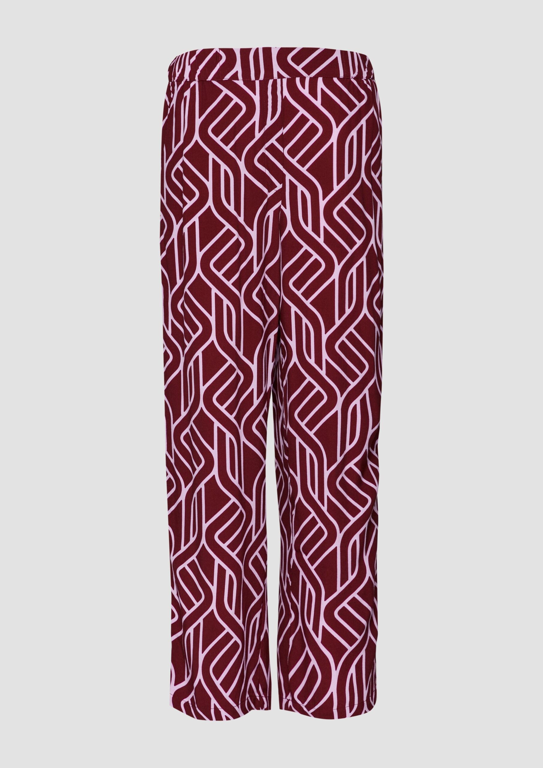 Fließende Culotte aus Viskose mit grafischem Muster