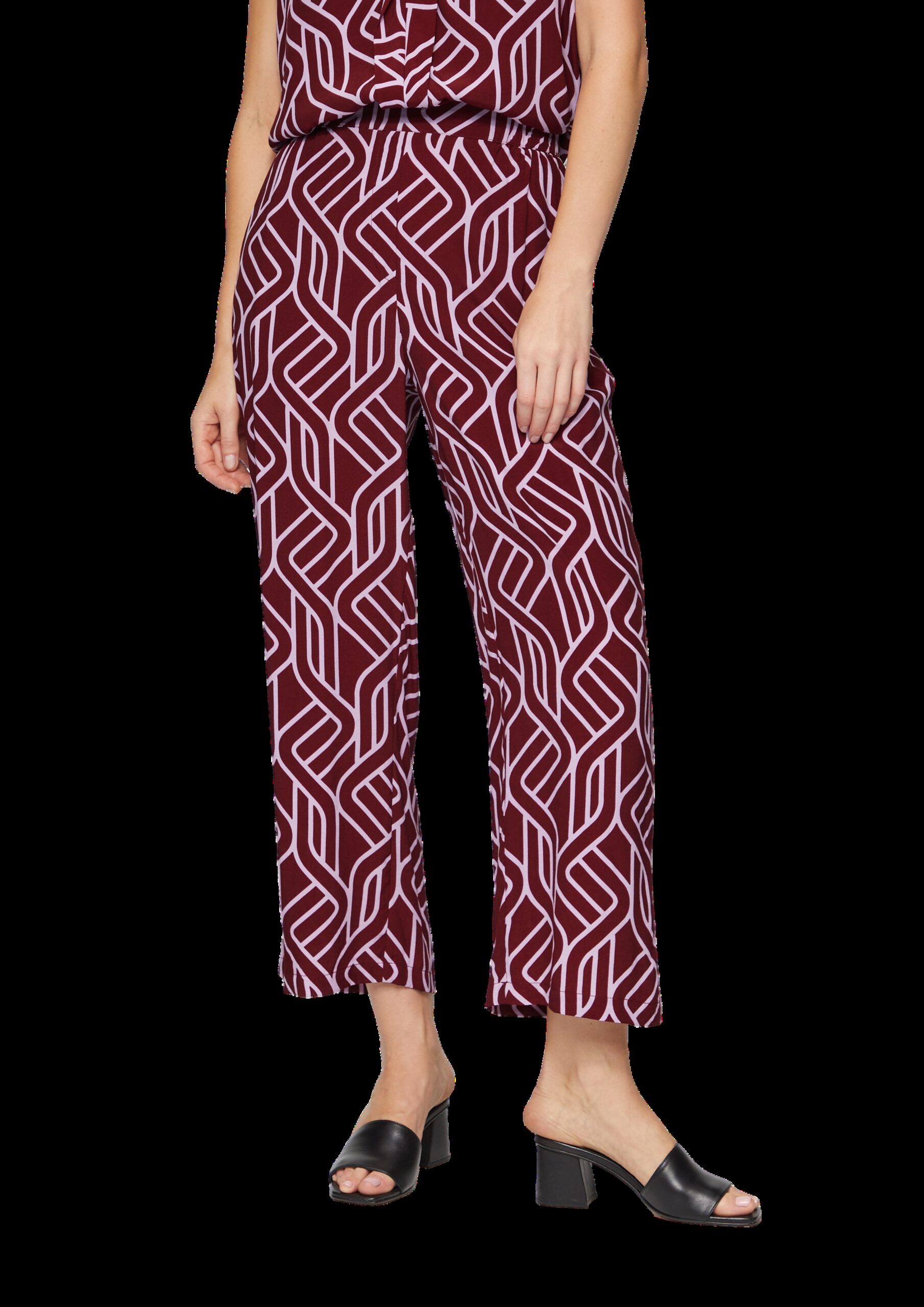 Fließende Culotte aus Viskose mit grafischem Muster