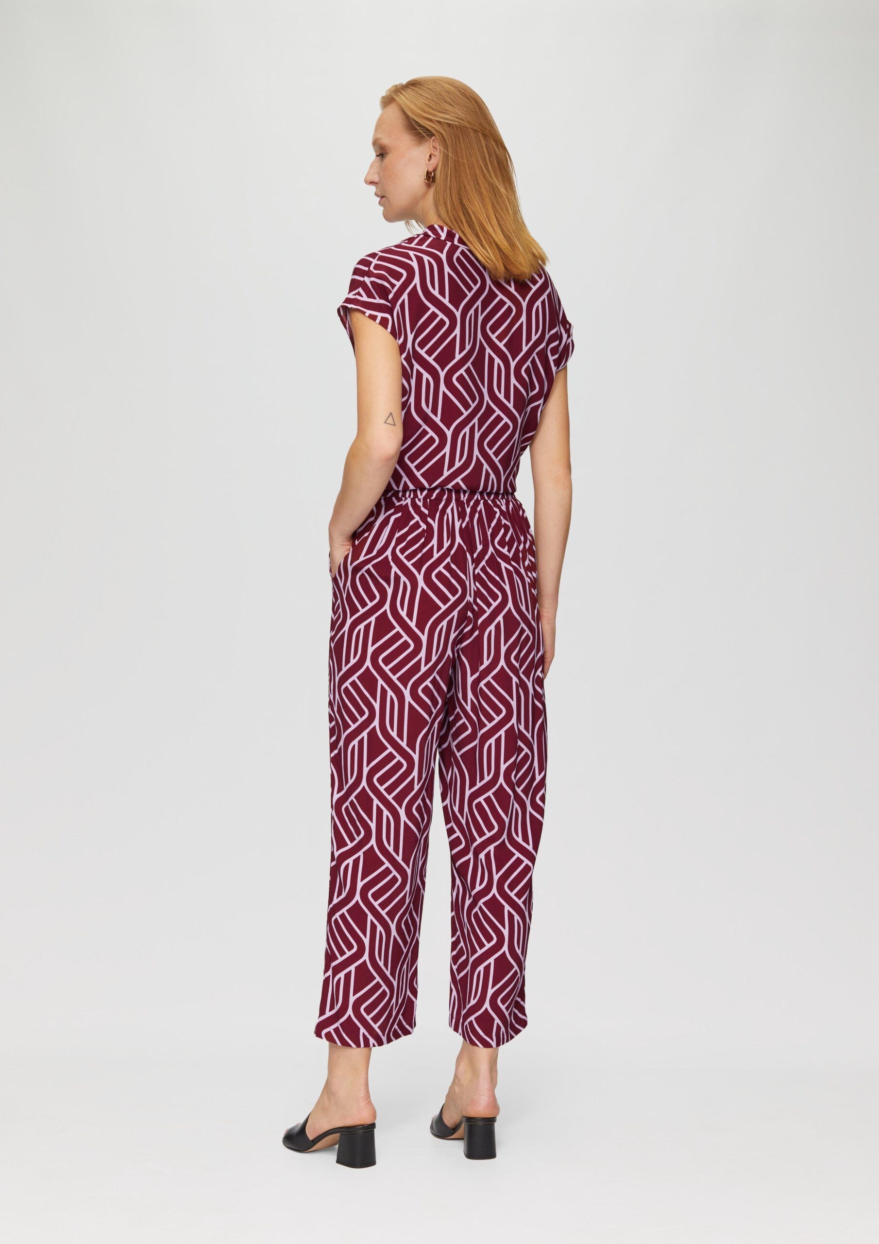 Fließende Culotte aus Viskose mit grafischem Muster