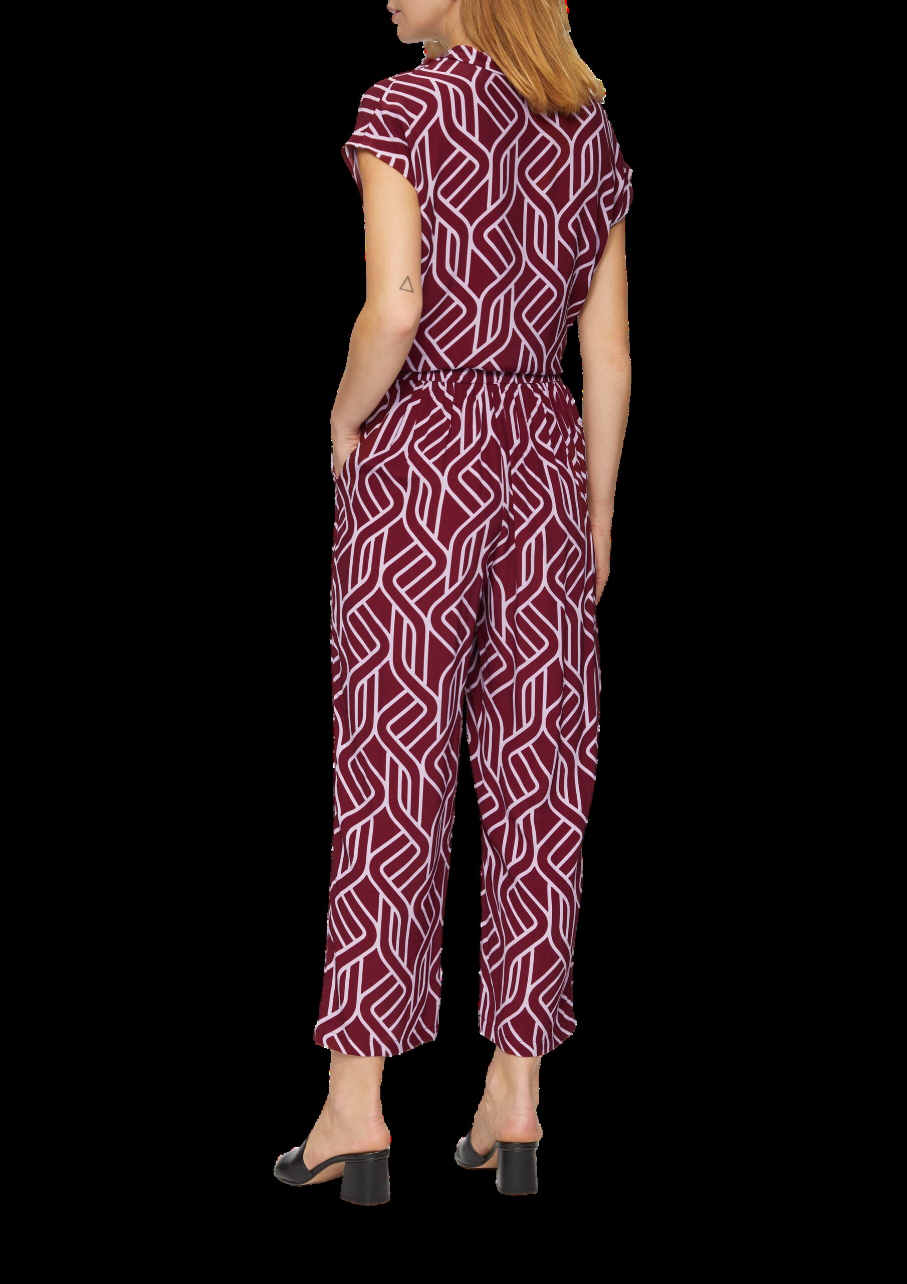 Fließende Culotte aus Viskose mit grafischem Muster