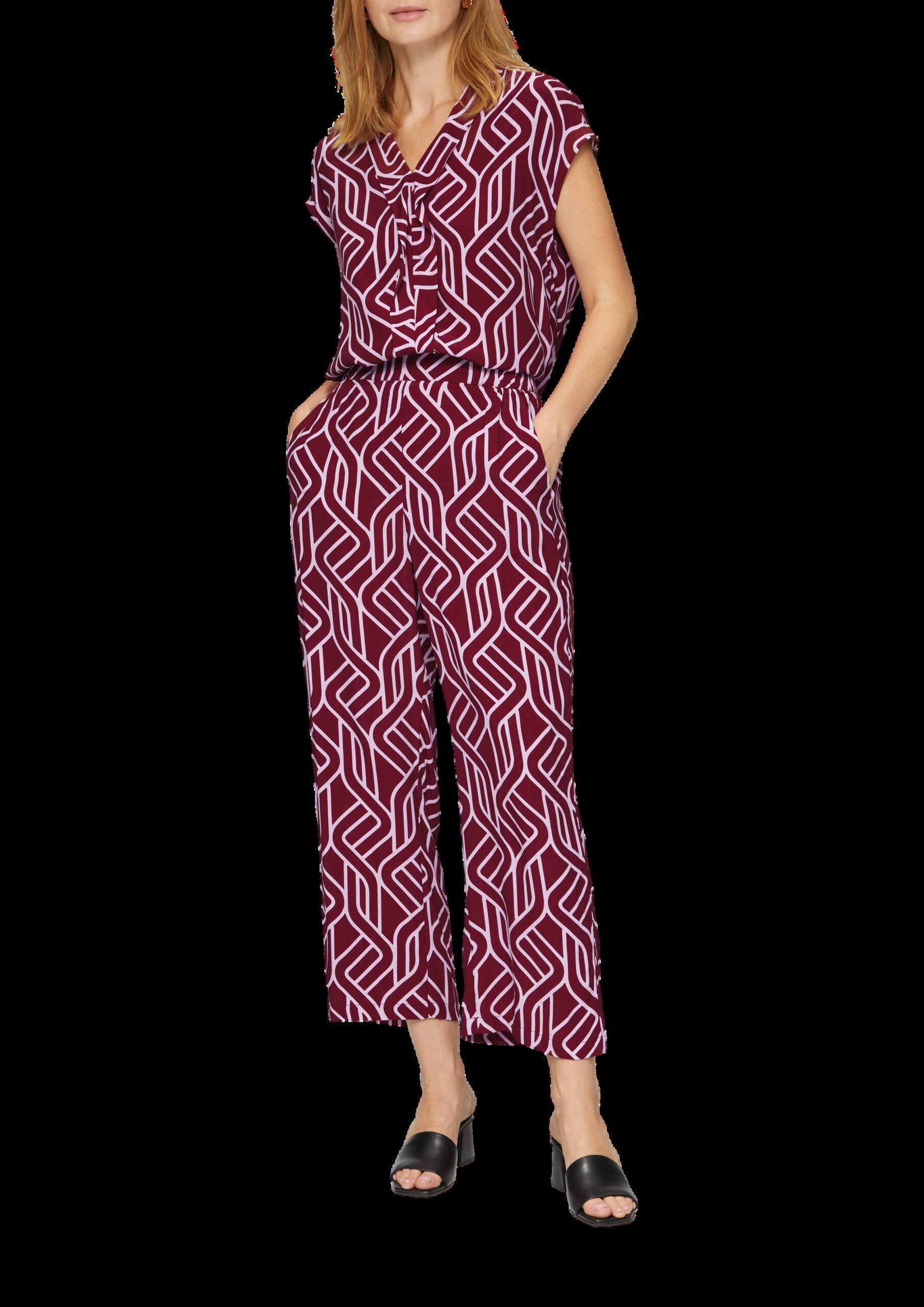 Fließende Culotte aus Viskose mit grafischem Muster