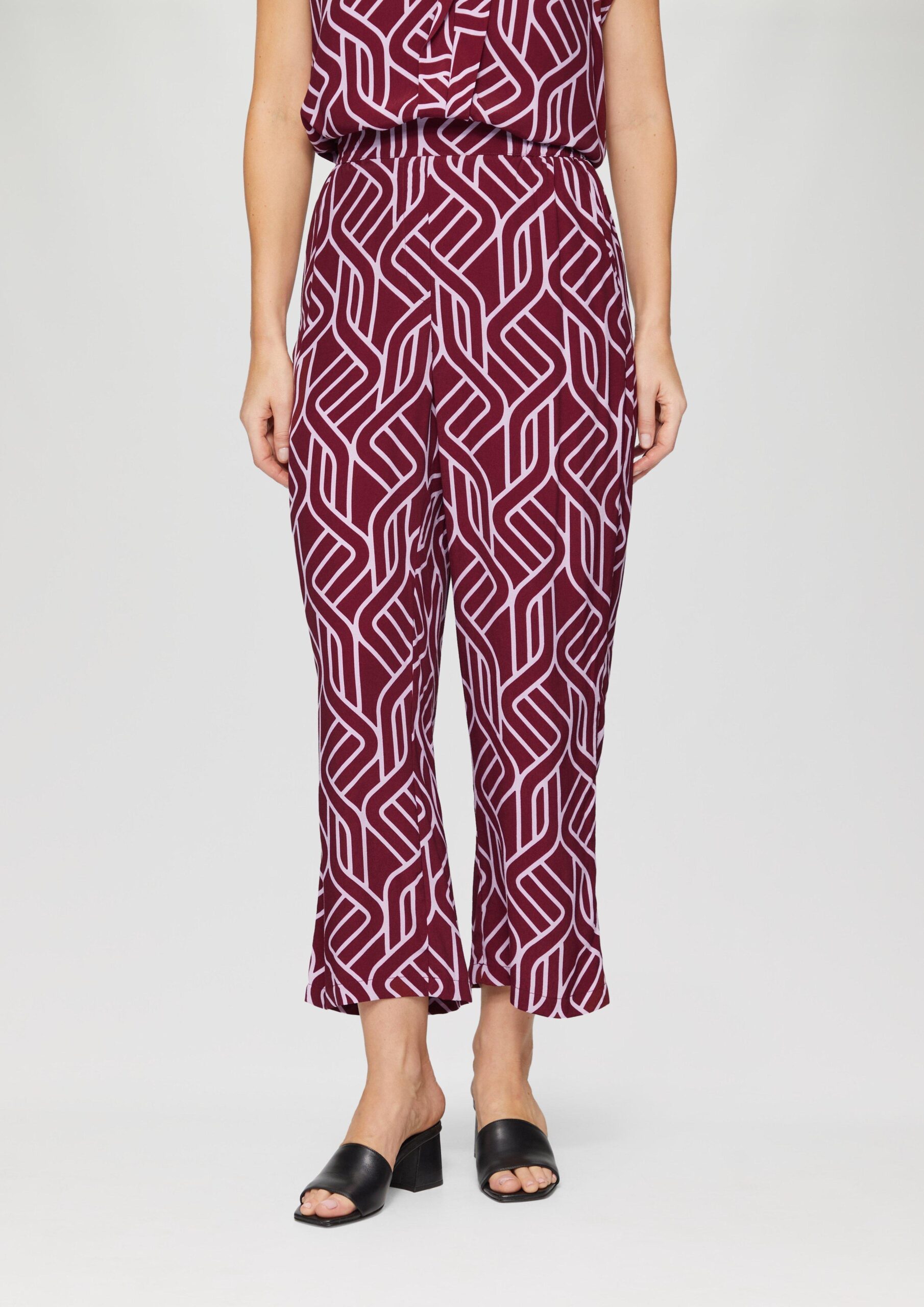 Fließende Culotte aus Viskose mit grafischem Muster