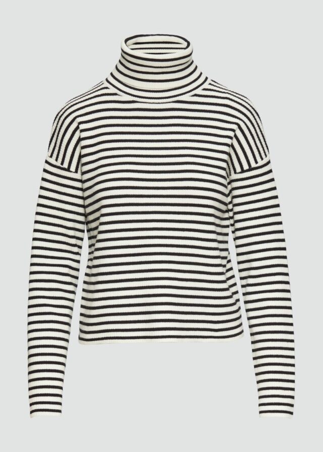 Rollkragenpullover mit Rippstruktur