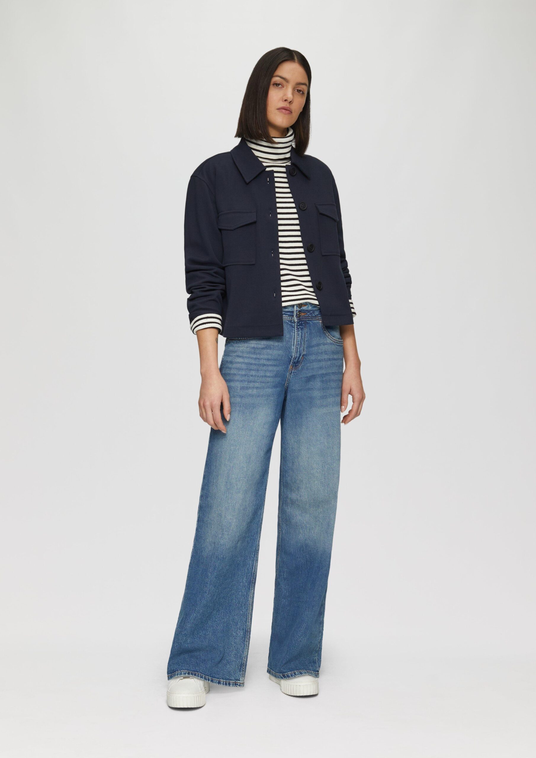 Rollkragenpullover mit Rippstruktur