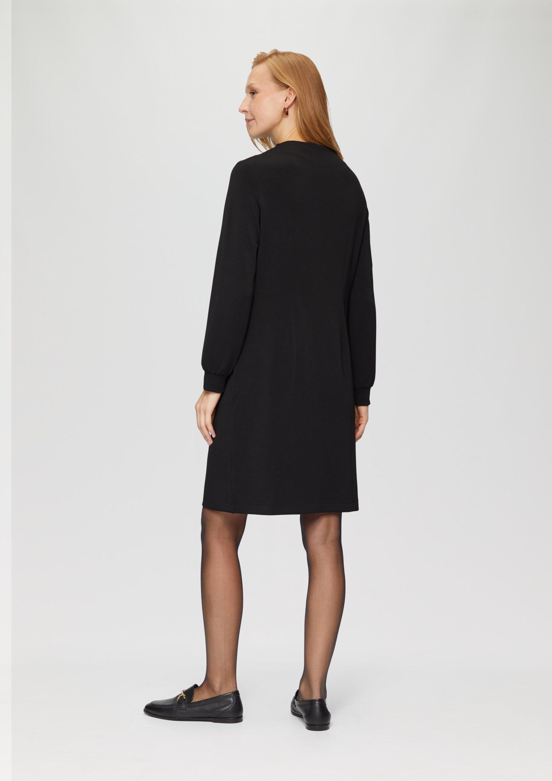 Sweat-Kleid mit gelegtem Kragen