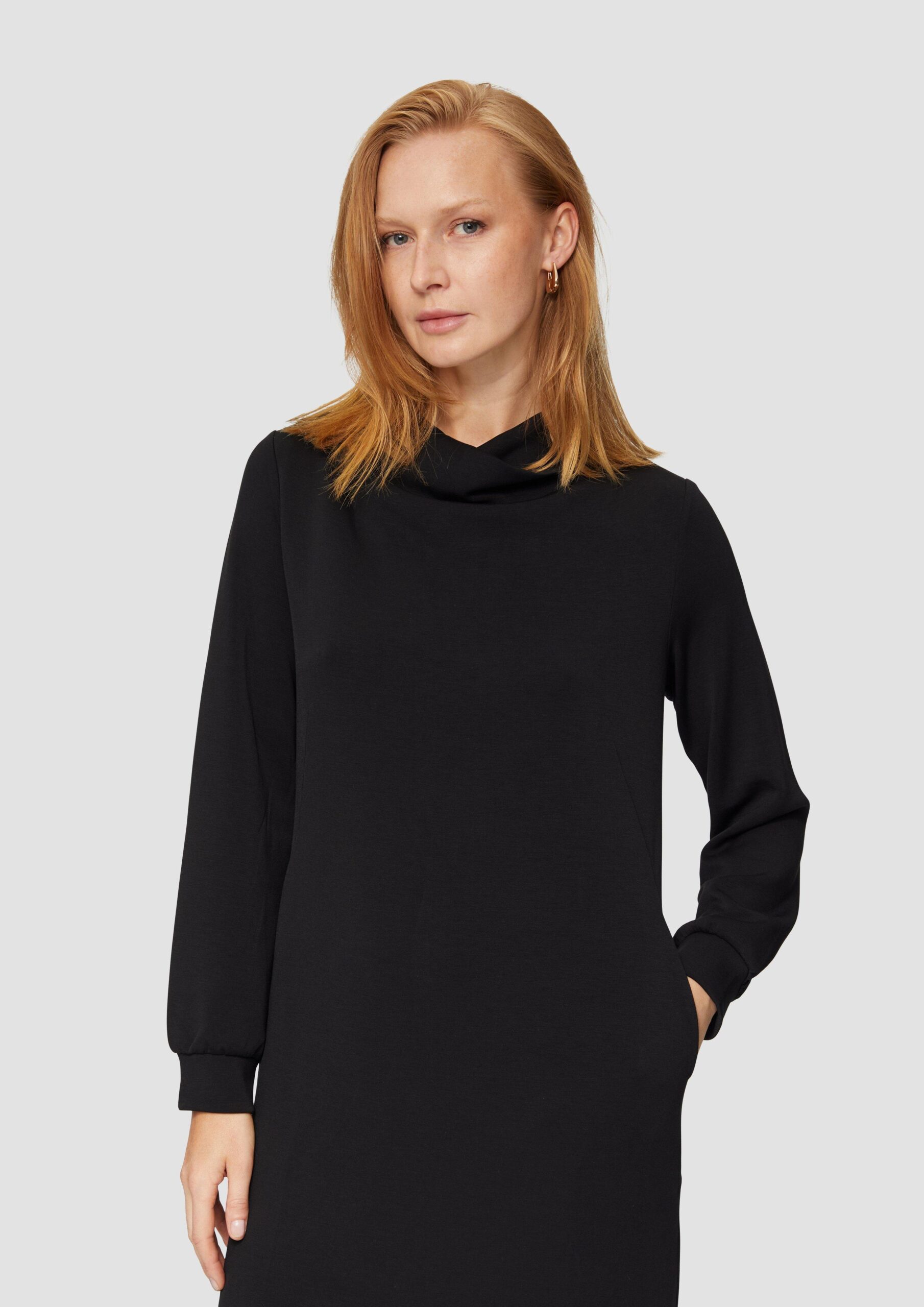 Sweat-Kleid mit gelegtem Kragen