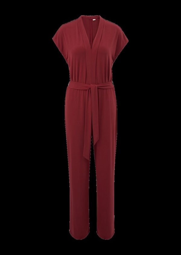 Jersey-Overall mit Stoffgürtel