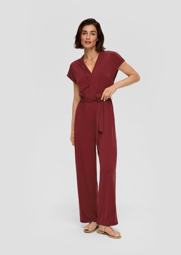 Jersey-Overall mit Stoffgürtel