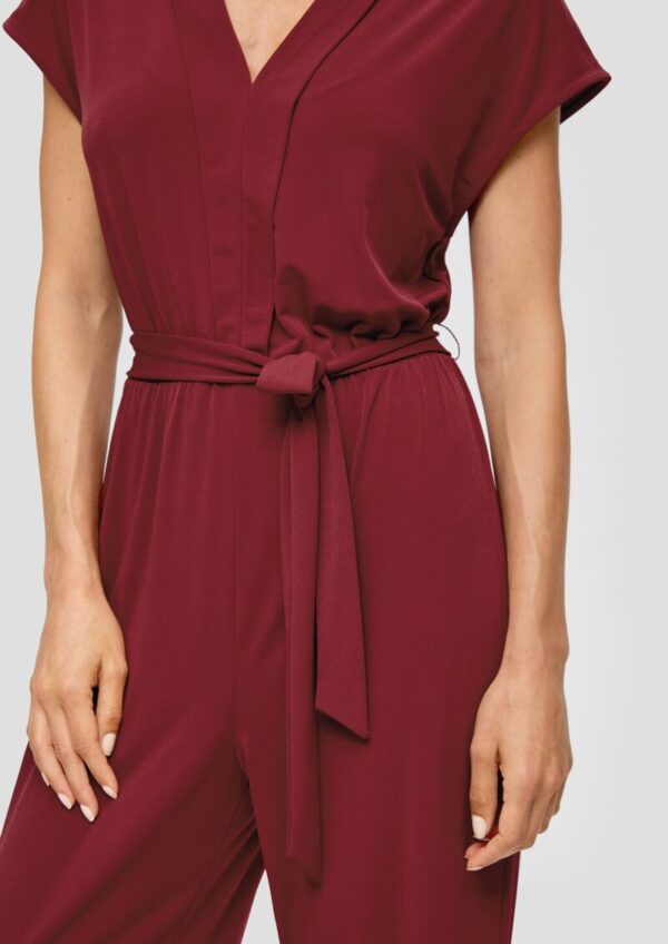 Jersey-Overall mit Stoffgürtel